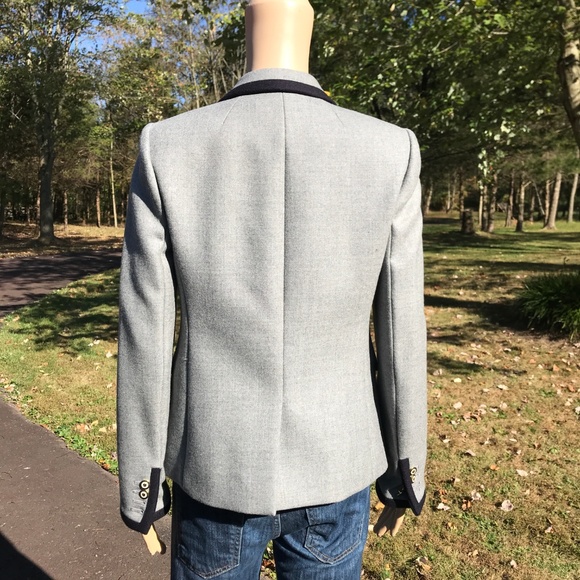 J. Crew Heather Gray Blazer with Dark Trim - Picture 5 of 5